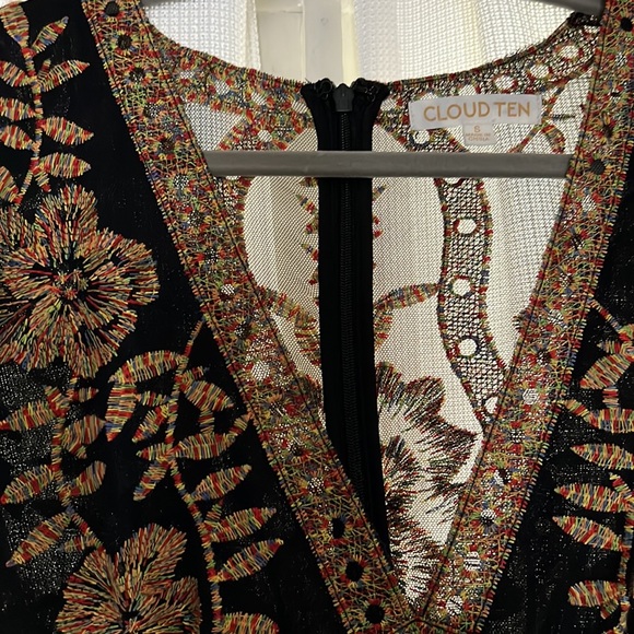 Black/multicolor detailed maxi dress - Picture 4 of 4